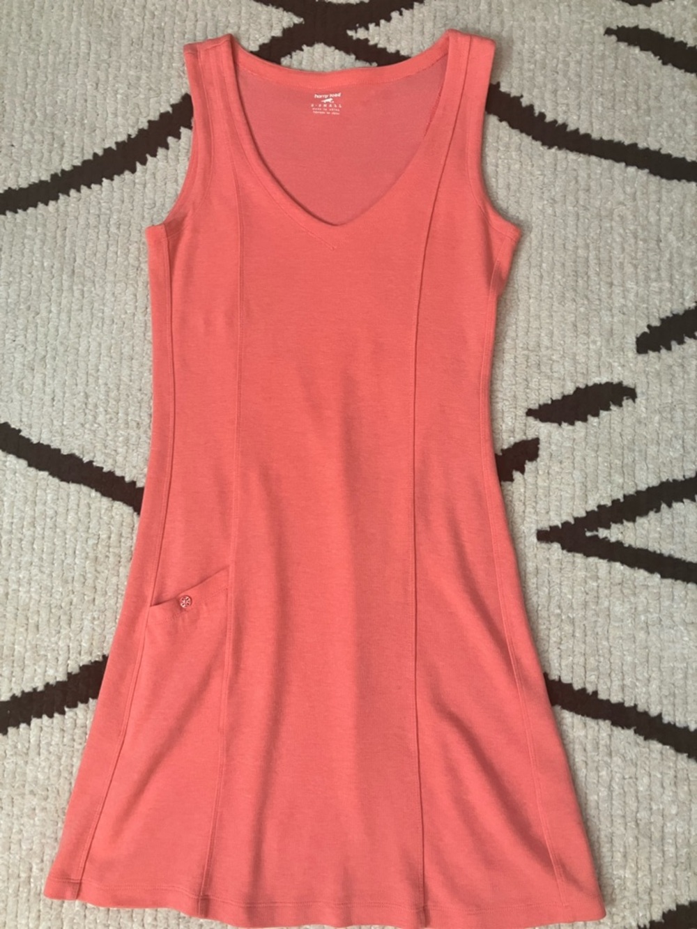 Horny Toad Coral Pink V-Neck Tank Stretch Dress
